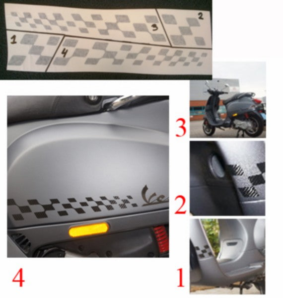 Aufklebersatz Sport Finish Flag Carbon