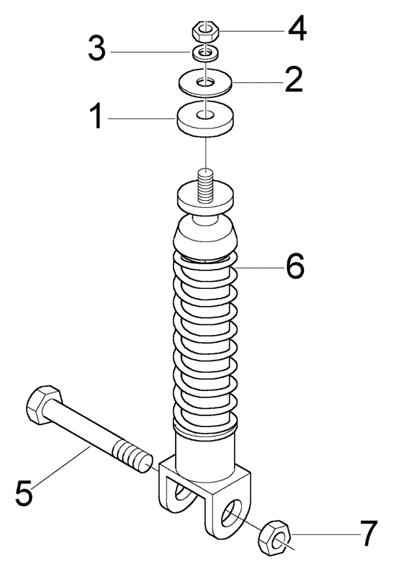 Vespa LX 50 2T - Achterschokbreker