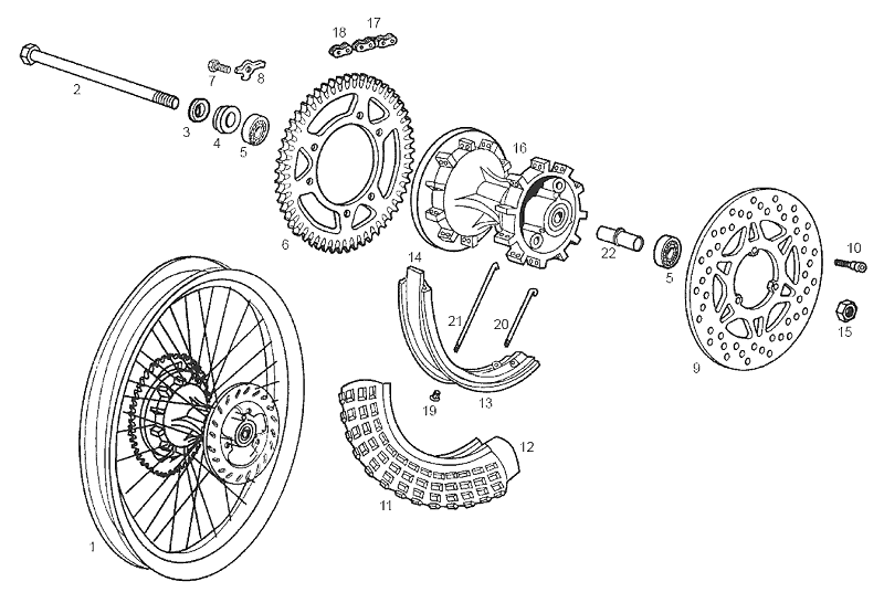Derbi Senda SM 50 2T DRD Edition E2 2005 - Achterwiel