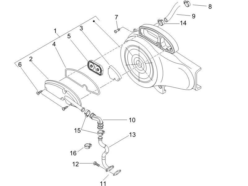 Zip 50 4T NOABS E2 2006-2013 - Behuizingomgevingslucht