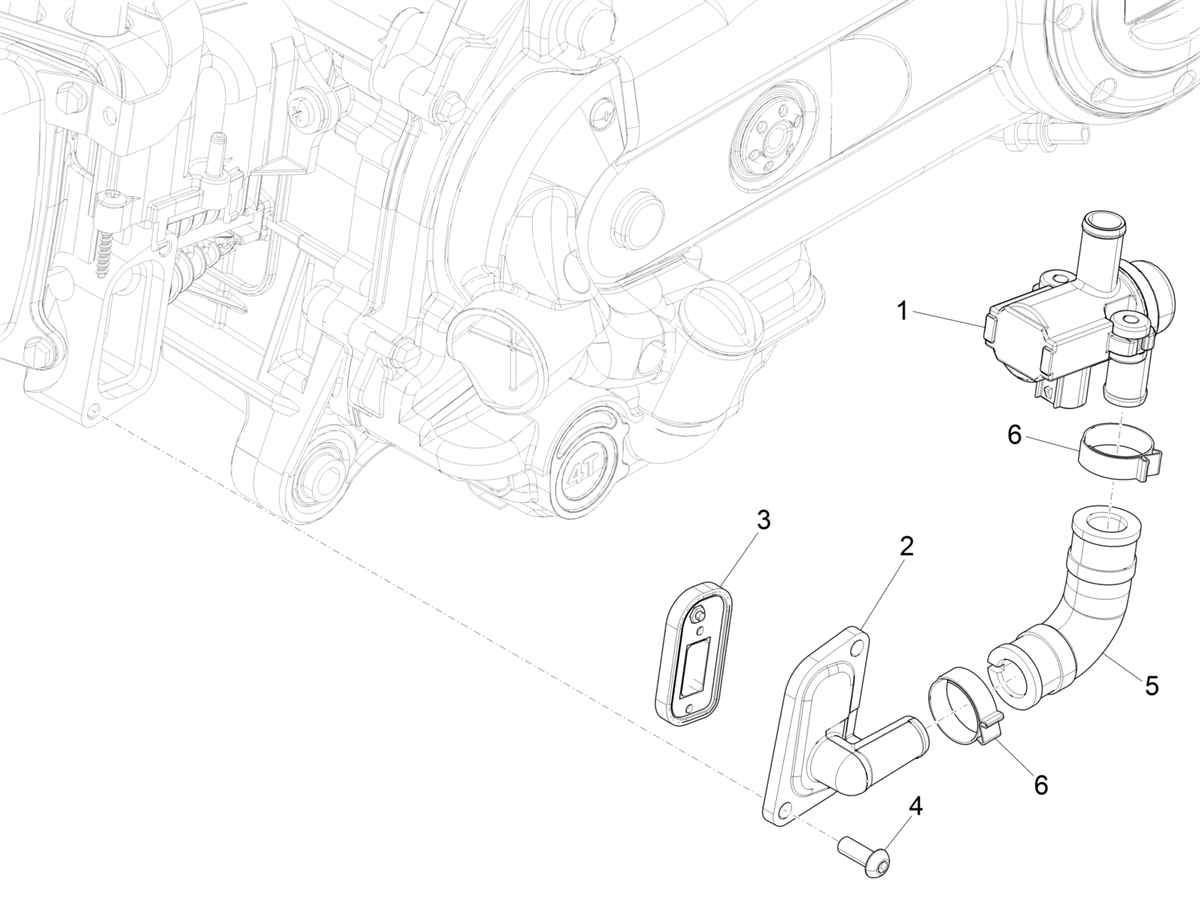 Zip 50 4T NOABS E5 2021-2023 - Behuizing Omgevingslucht