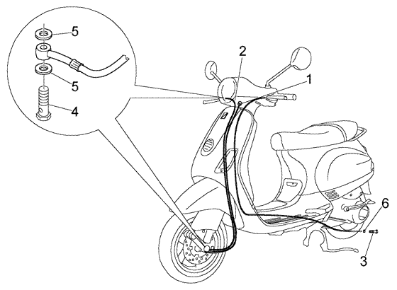 Vespa LX 50 4T 2005-2012 - Bowdenkabel & Remleiding