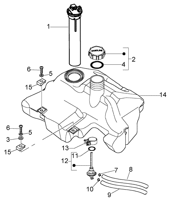 Vespa LX 50 4T 2005-2012 - Brandstoftank