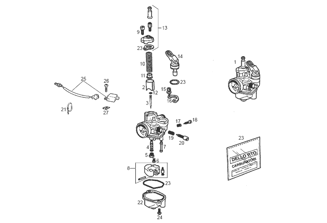 Derbi Senda SM 50 2T DRD Edition Black E2 2005 - Carburateur Automatische Stap