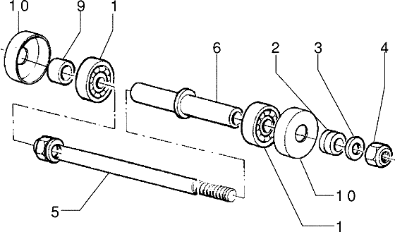 Zip Fastrider RST 1996-1999 - Voorwiel As