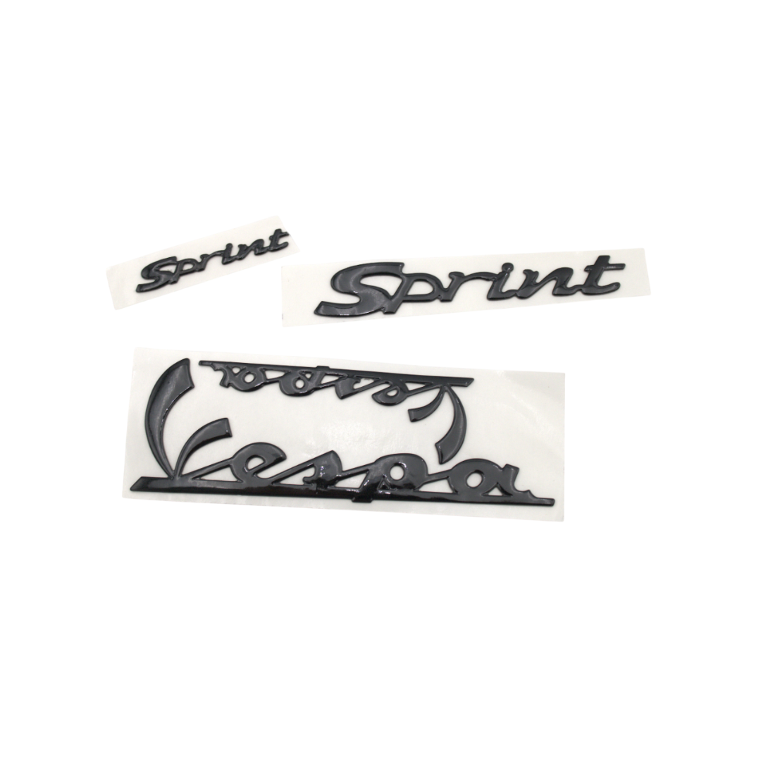 3D Embleem Vespa Sprint Glans Zwart