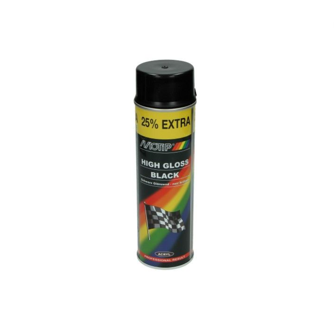 Spuitbus Motip Hoogglans Zwart 500ML