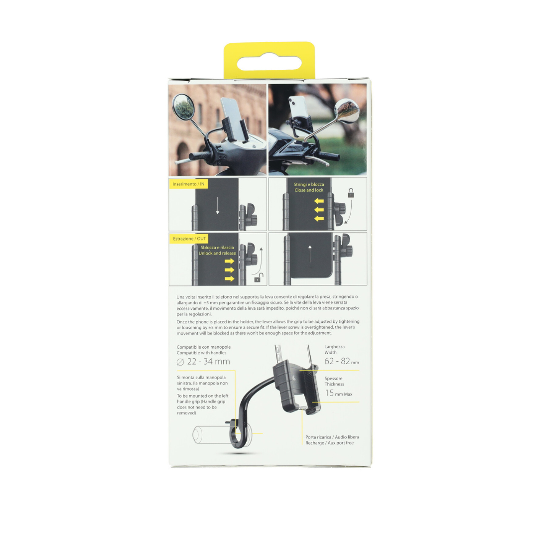 Porta Cellulare Lampa Supporto Maniglia Sinistra Scooter/Fatbike