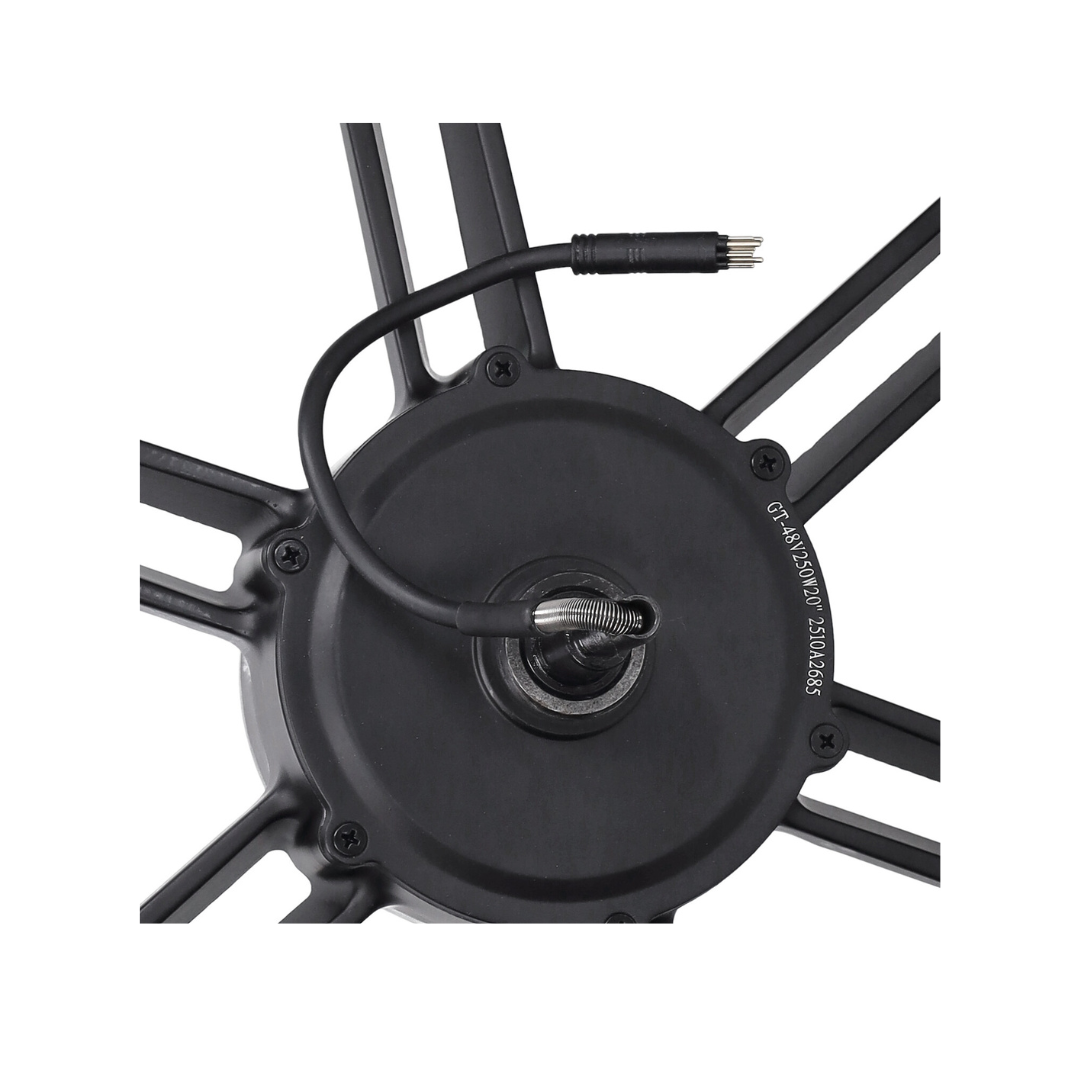 Rear Wheel Black + Motor 48V 500W Black Plug V8 Fatbike