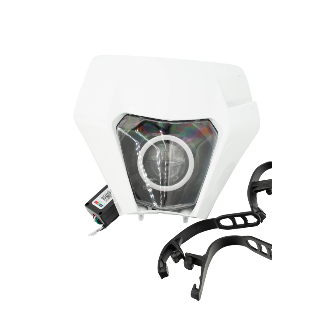 Koplamp Angel Eye RGB LED KTM Model Wit Derbi Senda / Rieju