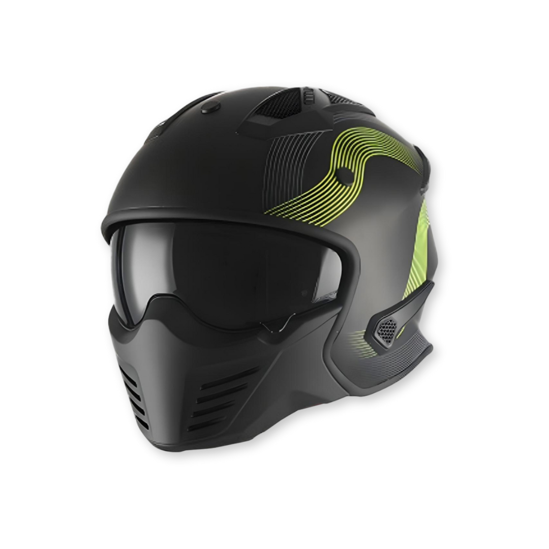 Helm Vito Bruzano Matte Schwarz / Fluor