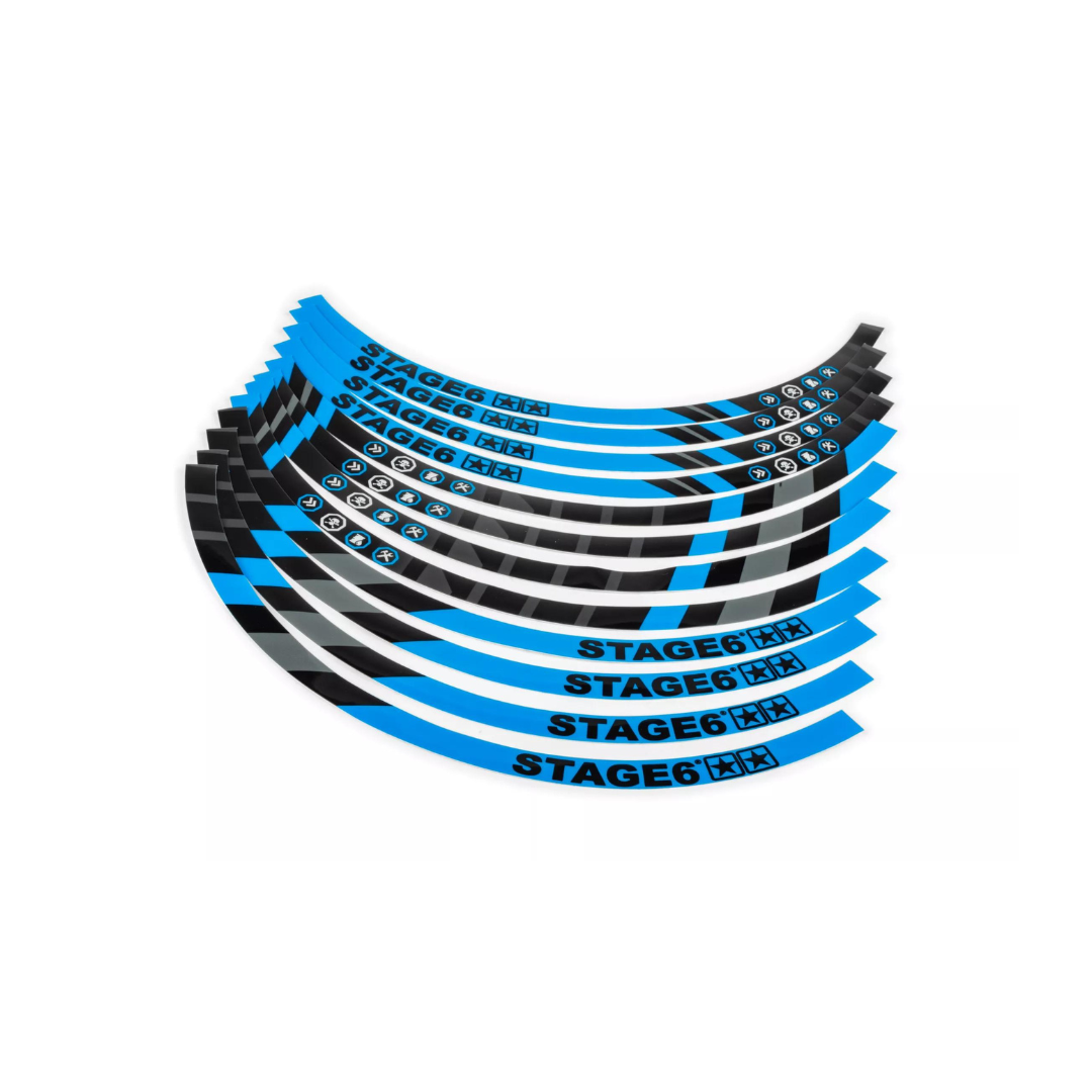 Velgstickerset Stage6 10 Inch Blauw Velgstickers