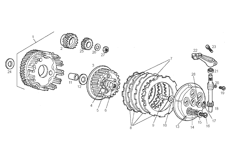 Derbi Senda SM 50 2T 2ª ED Black Devil E2 2003 - Koppeling