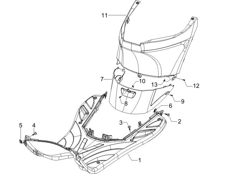 Zip 50 4T NOABS E5 2021-2023 - Treeplank, Bougiekap & Motorscherm