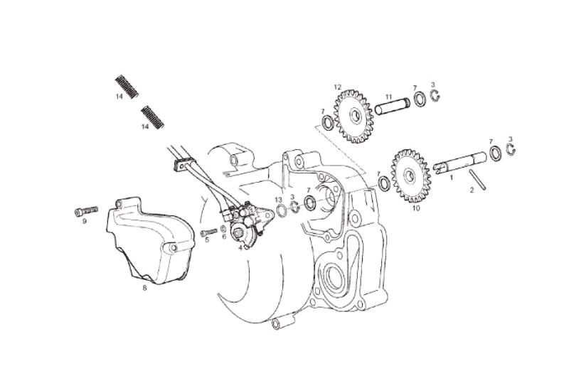 Derbi Senda SM 50 2T X-Treme E2 2006-2010 - Oliepomp