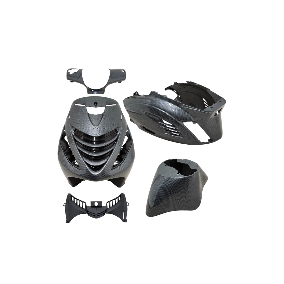 Kappenset Met Achterkapgrill RS1 Zip Carbon Glans