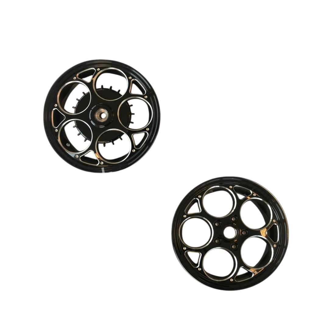 Velgenset Maru's Style Black / Silver Vespa Sprint / Primavera