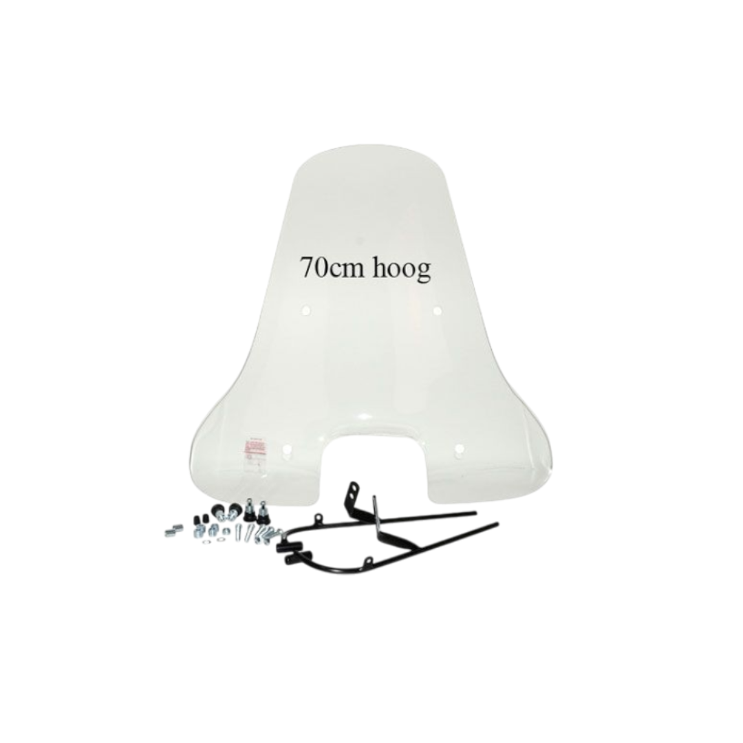 High windshield clear + mounting set BTC Riva Sport / AGM VX50S square headlight