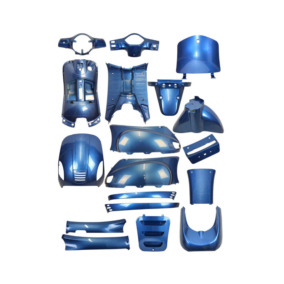 Kappenset Blauw/Grijs Passend Op La Souris Vespelini / BTC Riva (Ronde Koplamp)