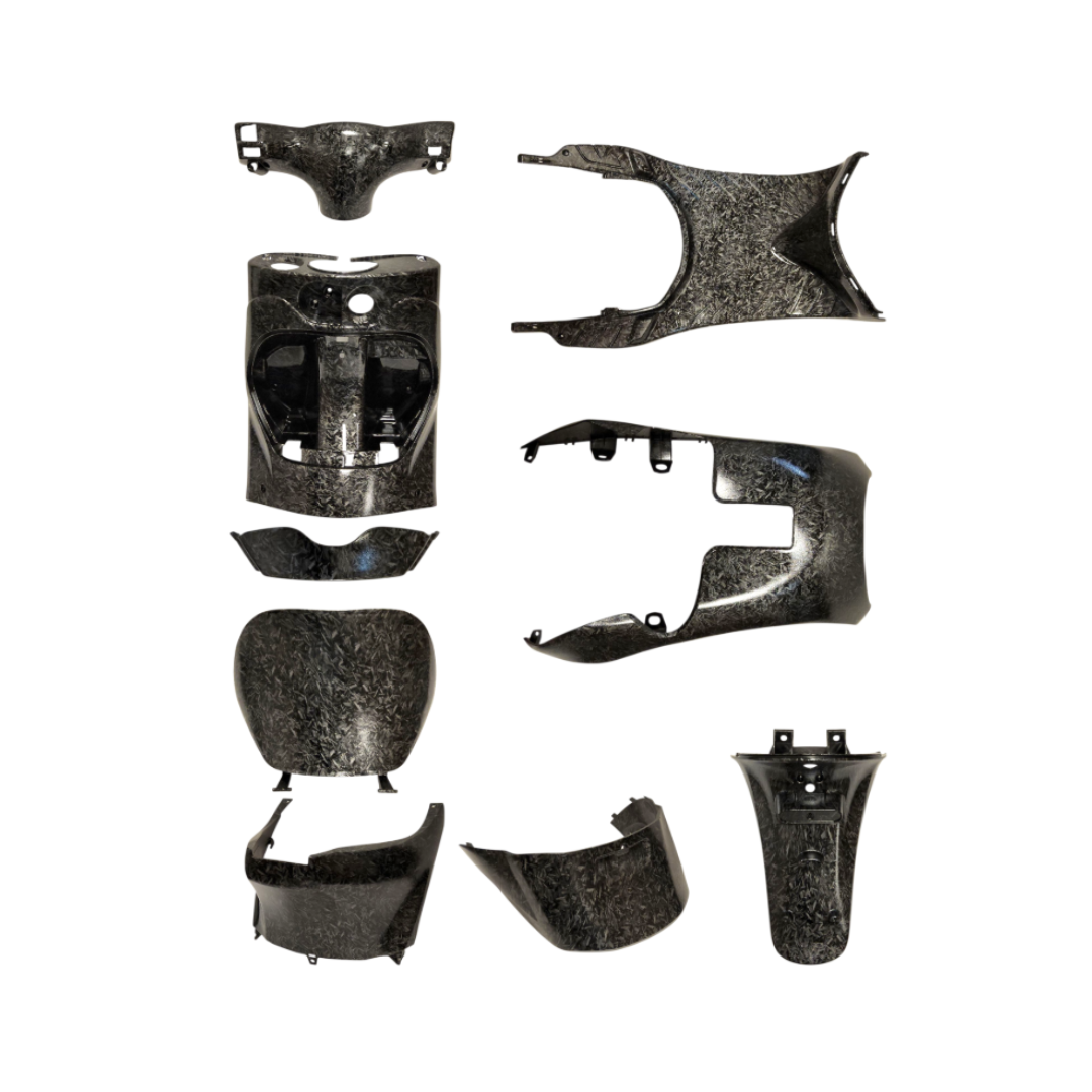 Binnenkappenset Forged Carbon Look Piaggio Zip 9-Delig