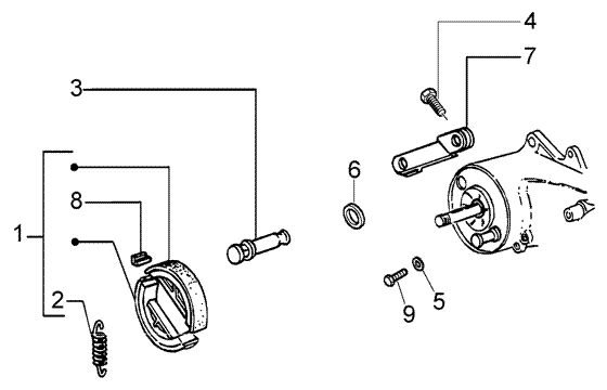Vespa LX 50 4T 2005-2012 - Remschoen & Achterrem Toebehoren