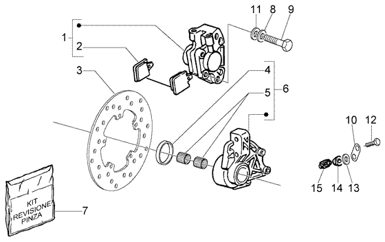 Vespa LX 50 4T 2005-2012 - Remschijf, Remklauw & Aszitting
