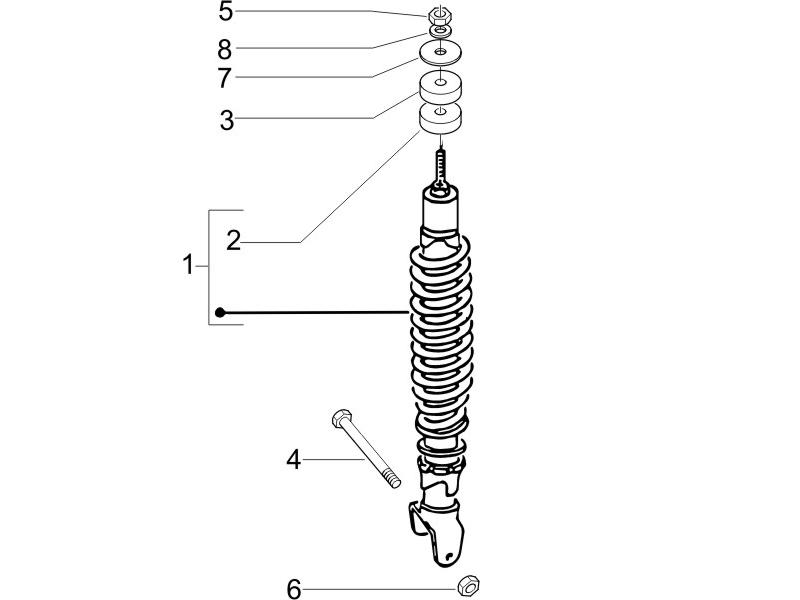 Zip 50 4T NOABS E2 2006-2013 - Schokdemper/Breker