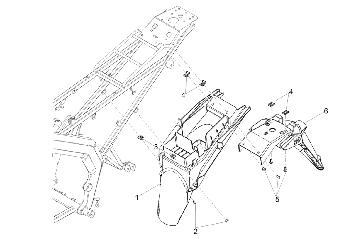 Derbi Senda SM 50 2T X-Treme E4 2018-2020 - Spatbord Achter