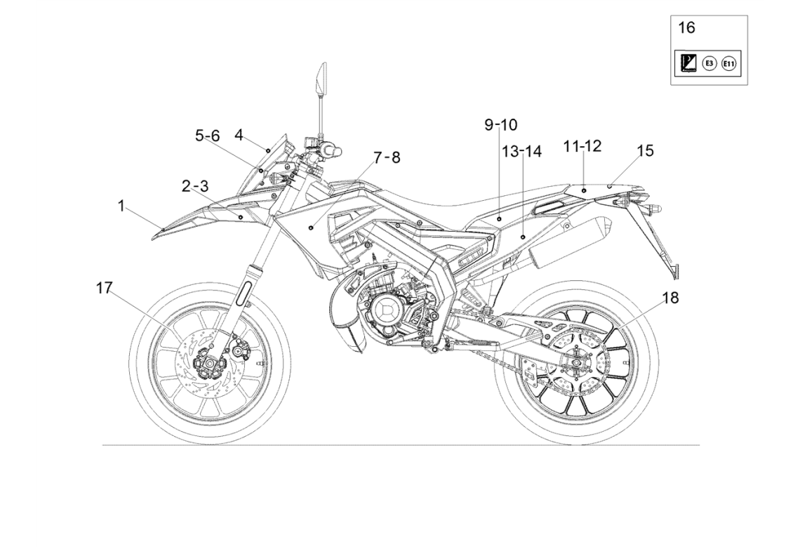 Derbi Senda SM 50 2T X-Treme E4 2018-2020 - Stickers