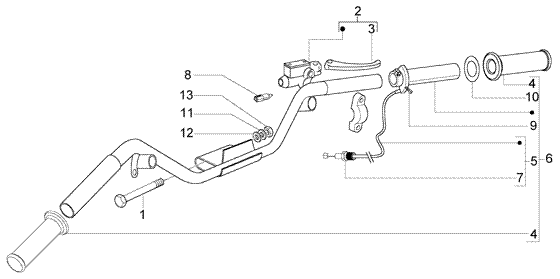 Vespa LX 50 2T - Stuurdelen