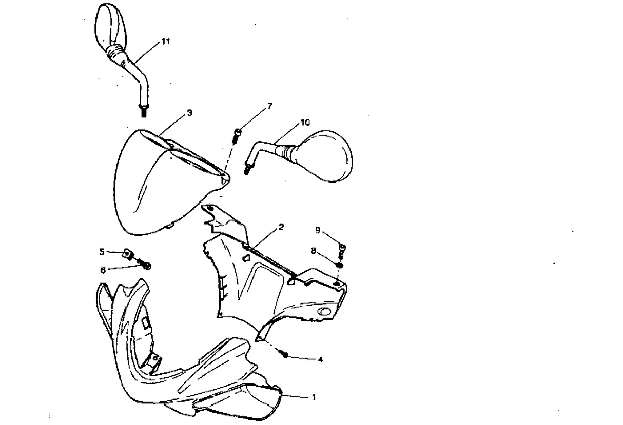 Yamaha Aerox 50 R 1998-2012 - Stuurkap & Spiegel