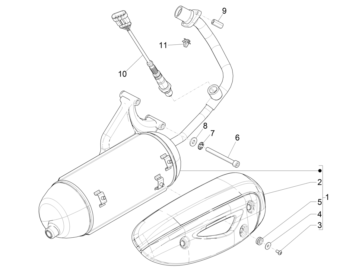 Zip 50 4T 25 Km/h NOABS E4 2018 - 2020 - Uitlaat