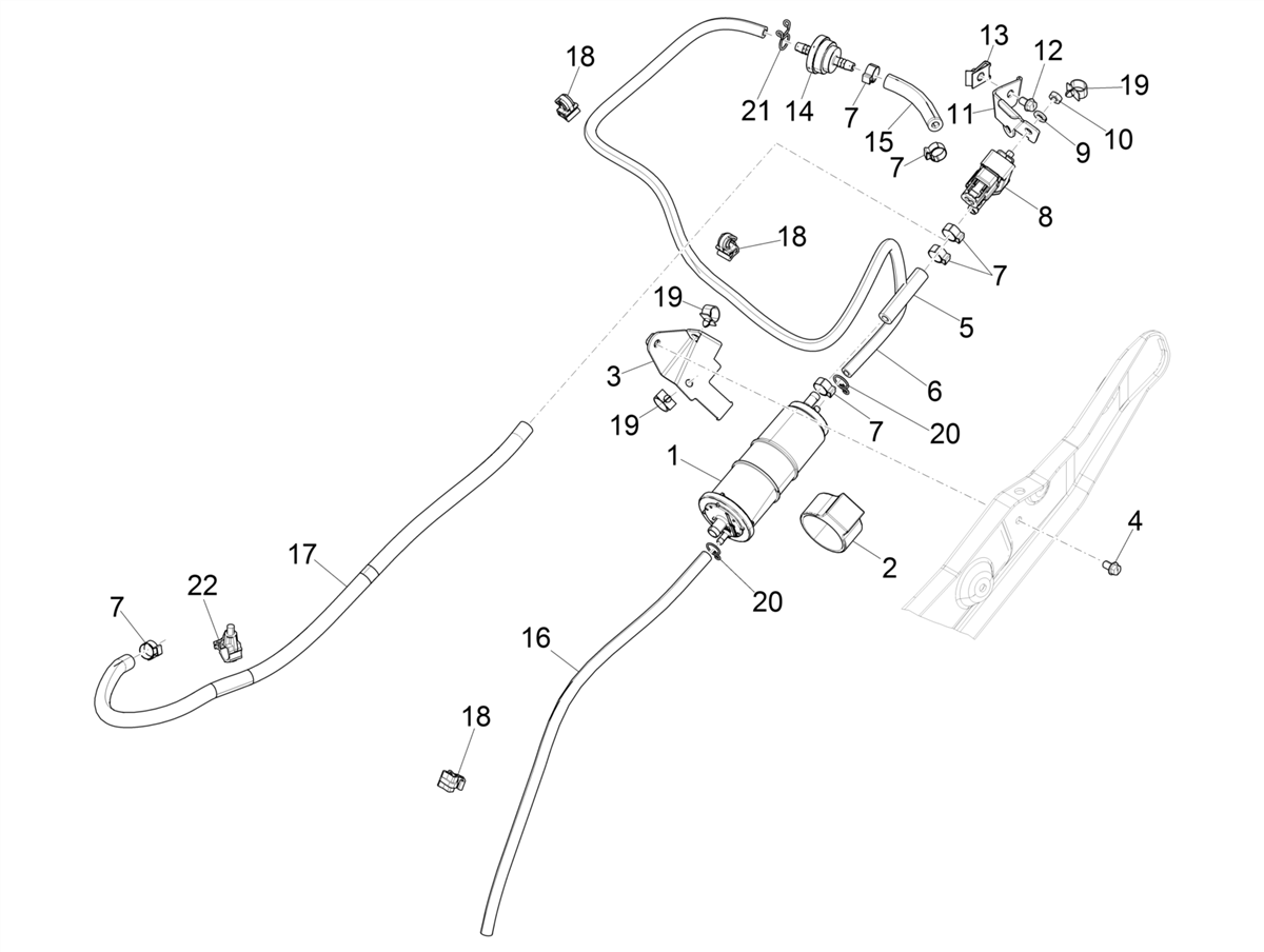 Zip 50 4T 25Km/h NOABS E5 2021-2023 - Verdampingsbescherming