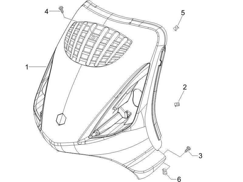 Zip 50 4T NOABS E2 2006-2013 - Voorschild/Kap