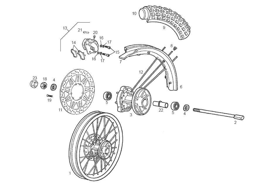Derbi Senda SM 50 2T DRD Edition E2 2005 - Voorwiel