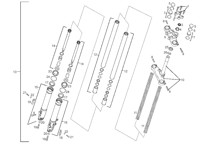 Derbi Senda SM 50 2T 2ª ED X-Treme E2 2004-2005 - Voorvork