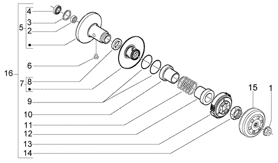 Vespa LX 50 4T 2005-2012 - V-Snaar Poelie