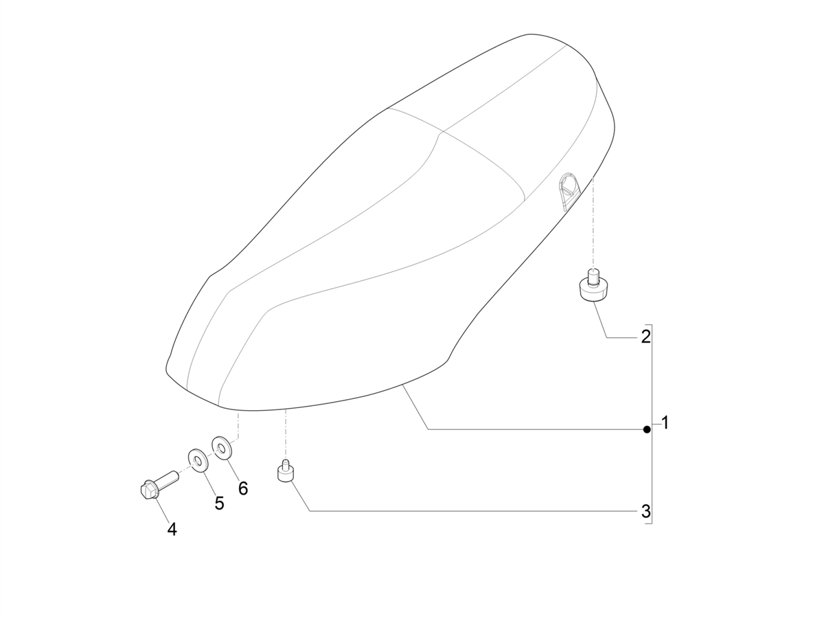 Zip 50 4T 25Km/h NOABS E5 2021-2023 - Zadel