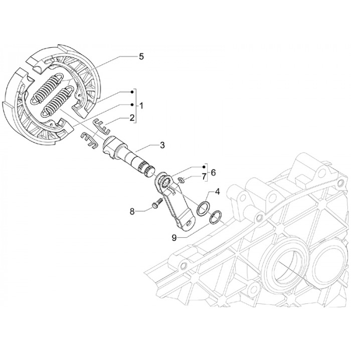 Achterrem - remschoenset | Zip 50 4T 25 Km/h NOABS E2 2006-2016 (EMEA)