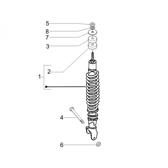 Achterwielophanging - schokdemper | Zip 50 4T 25 Km/h NOABS E2 2006-2016 (EMEA)