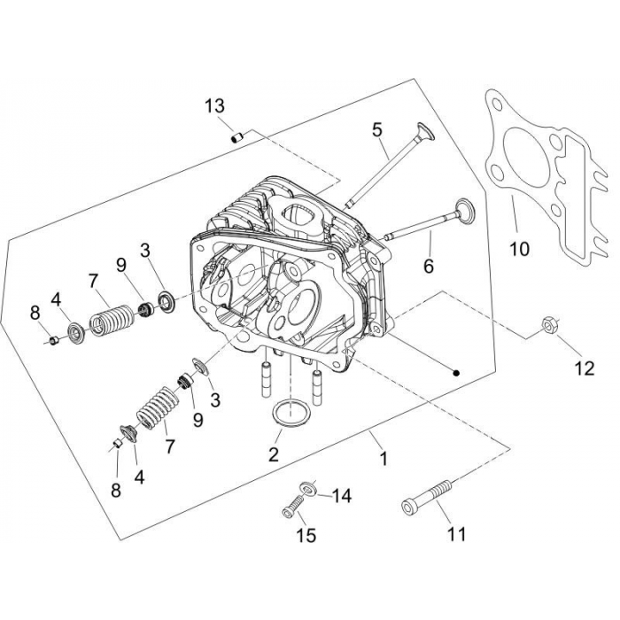 Cilinderkop - klep | Zip 50 4T 25 Km/h NOABS E2 2006-2016 (EMEA)