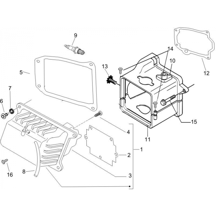Cilinderkopdeksel | Zip 50 4T 25 Km/h NOABS E2 2006-2016 (EMEA)