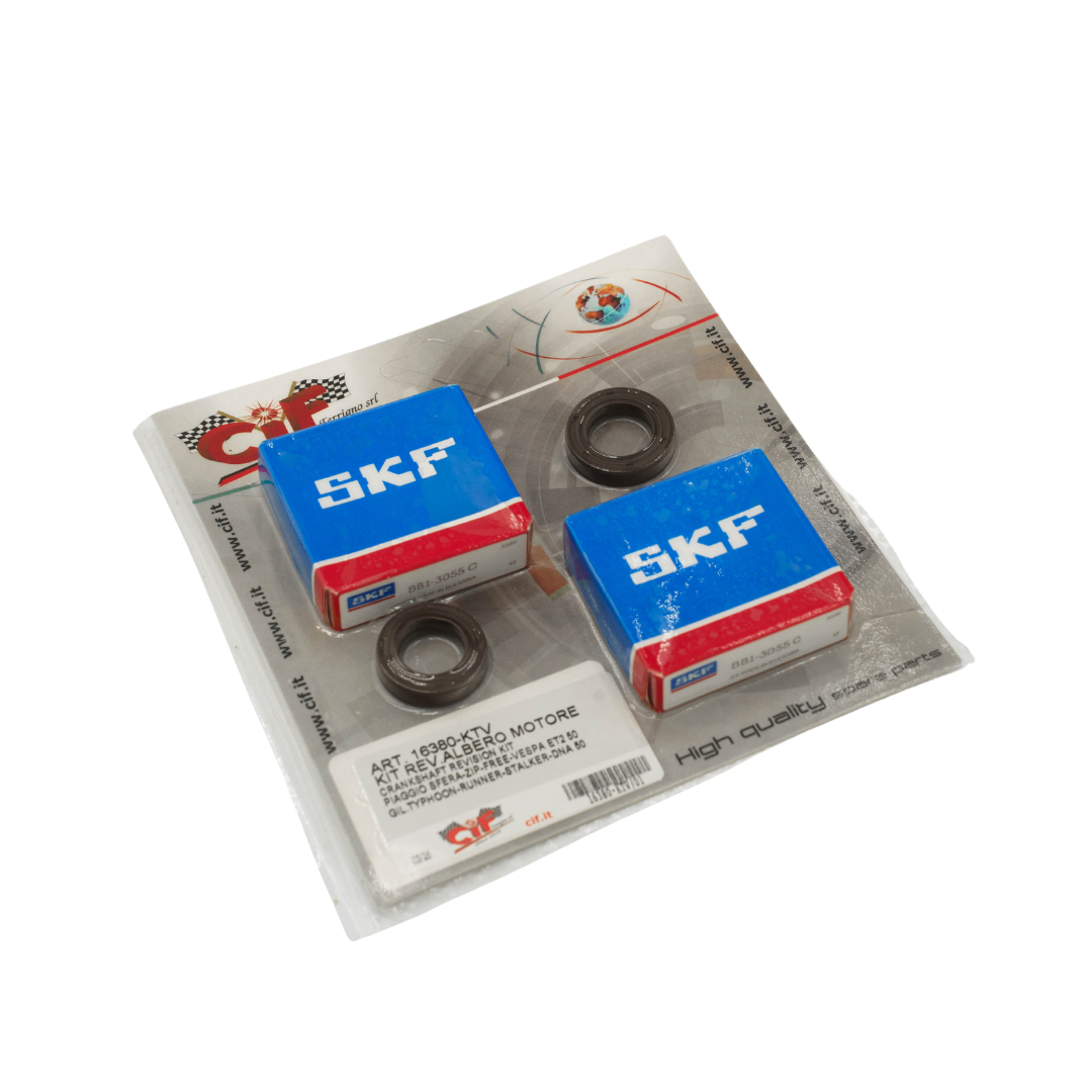 CIF SKF Crankshaft Bearings & Viton Sealing Rings Piaggio / Gilera 50cc 2-Stroke