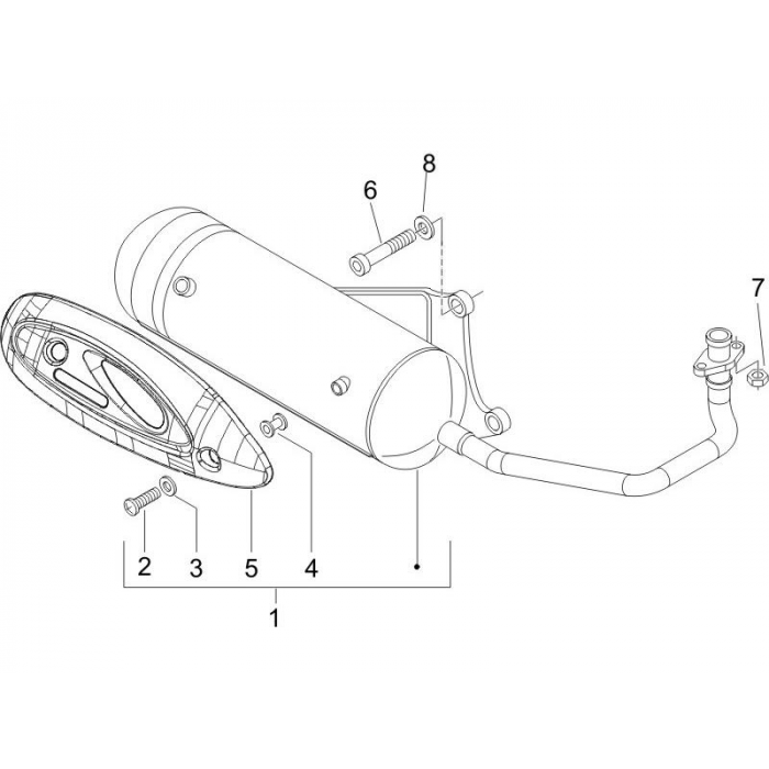 Geluiddemper | Zip 50 4T 25 Km/h NOABS E2 2006-2016 (EMEA)