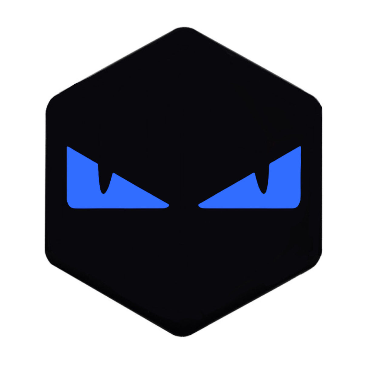 3D Voorkaplogo/Sticker Boze Ogen Zip Blauw 3D Sticker