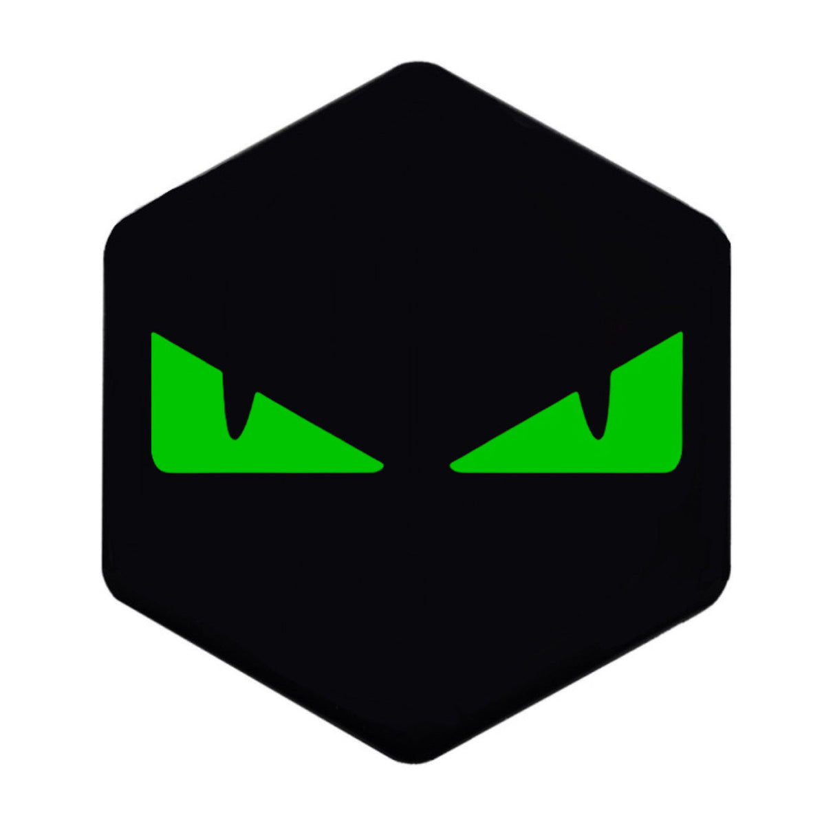 3D Voorkaplogo/Sticker Boze Ogen Zip Groen 3D Sticker