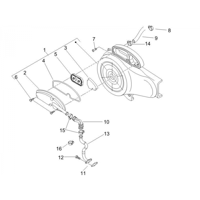 Filtro d'aria - Cappuccio refrigerante | Zip 50 4T 25 km/h Noabs E2 2006-2016 (EMEA)