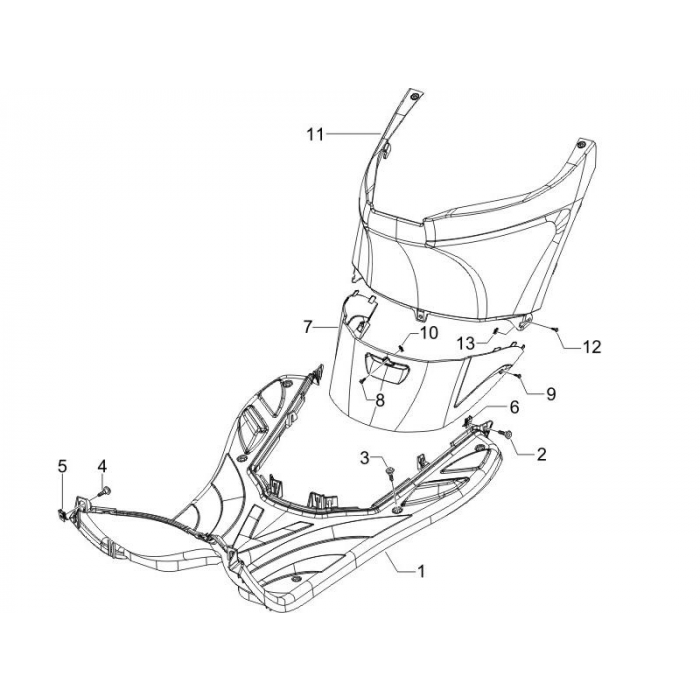 Medium bekleding - voetsteun | Zip 50 4T 25 Km/h NOABS E2 2006-2016 (EMEA)