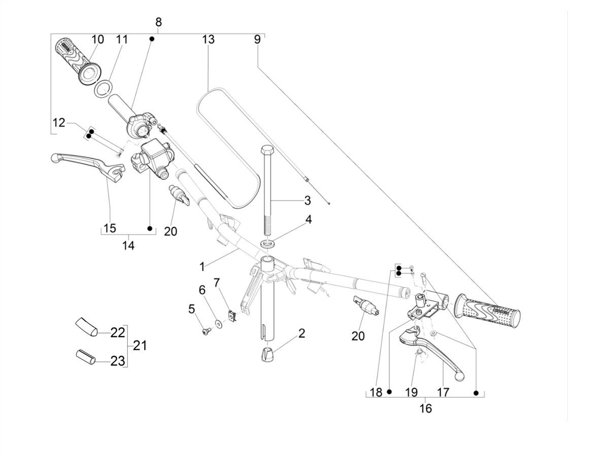 Zip 50 4T 25 Km/h NOABS E4 2018 - 2020 - Stuur Hoofdcilinder