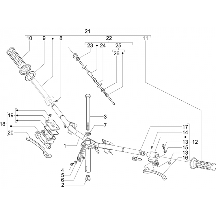 Stuur - hoofdremcilinder | Zip 50 4T 25 Km/h NOABS E2 2006-2016 (EMEA)